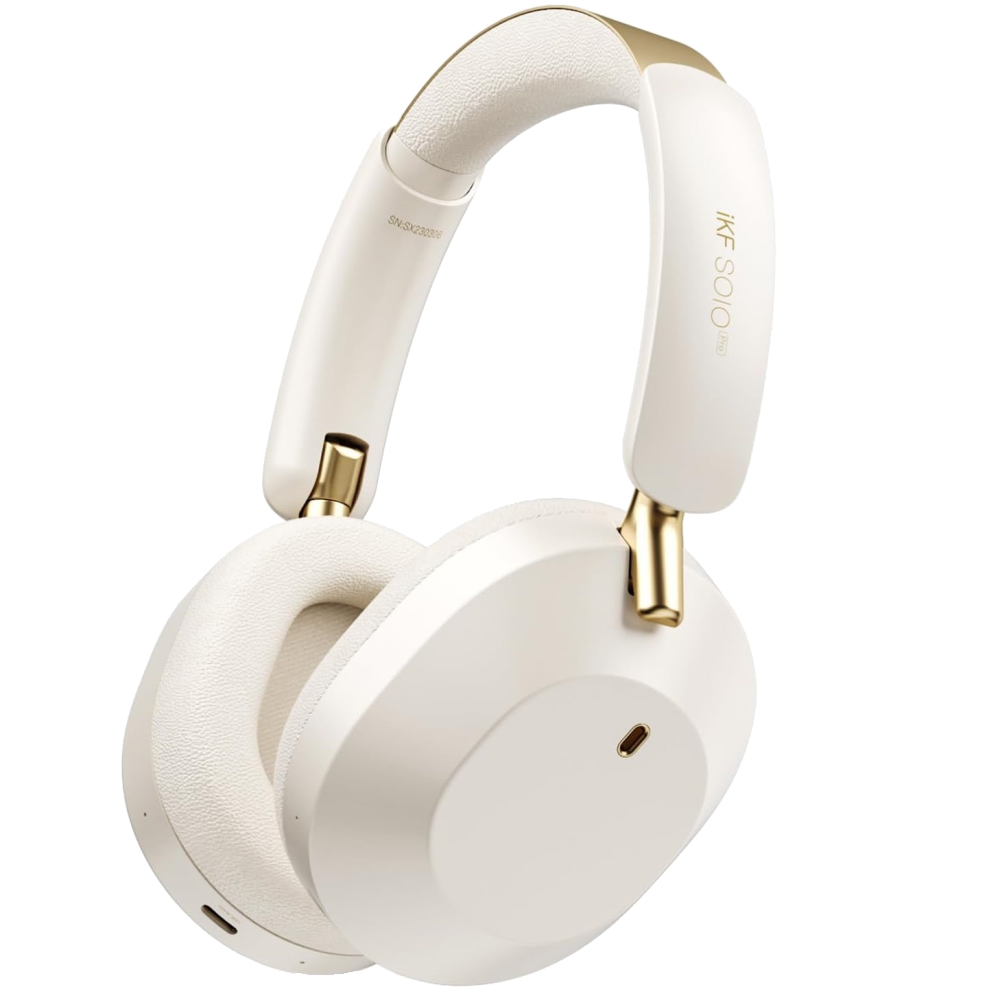 iKF Solo Pro Active Noise Cancelling Bluetooth Headphones, ANC, 130H Playback, HiFi Sound, Transparency Mode, Wireless & Wired, Low Latency Gaming, Foldable, USB Audio, External Mic for Clear Calls