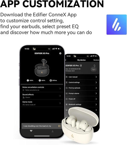 Edifier X5 Pro True Wireless Bluetooth Earbuds ANC & AI Enhanced call