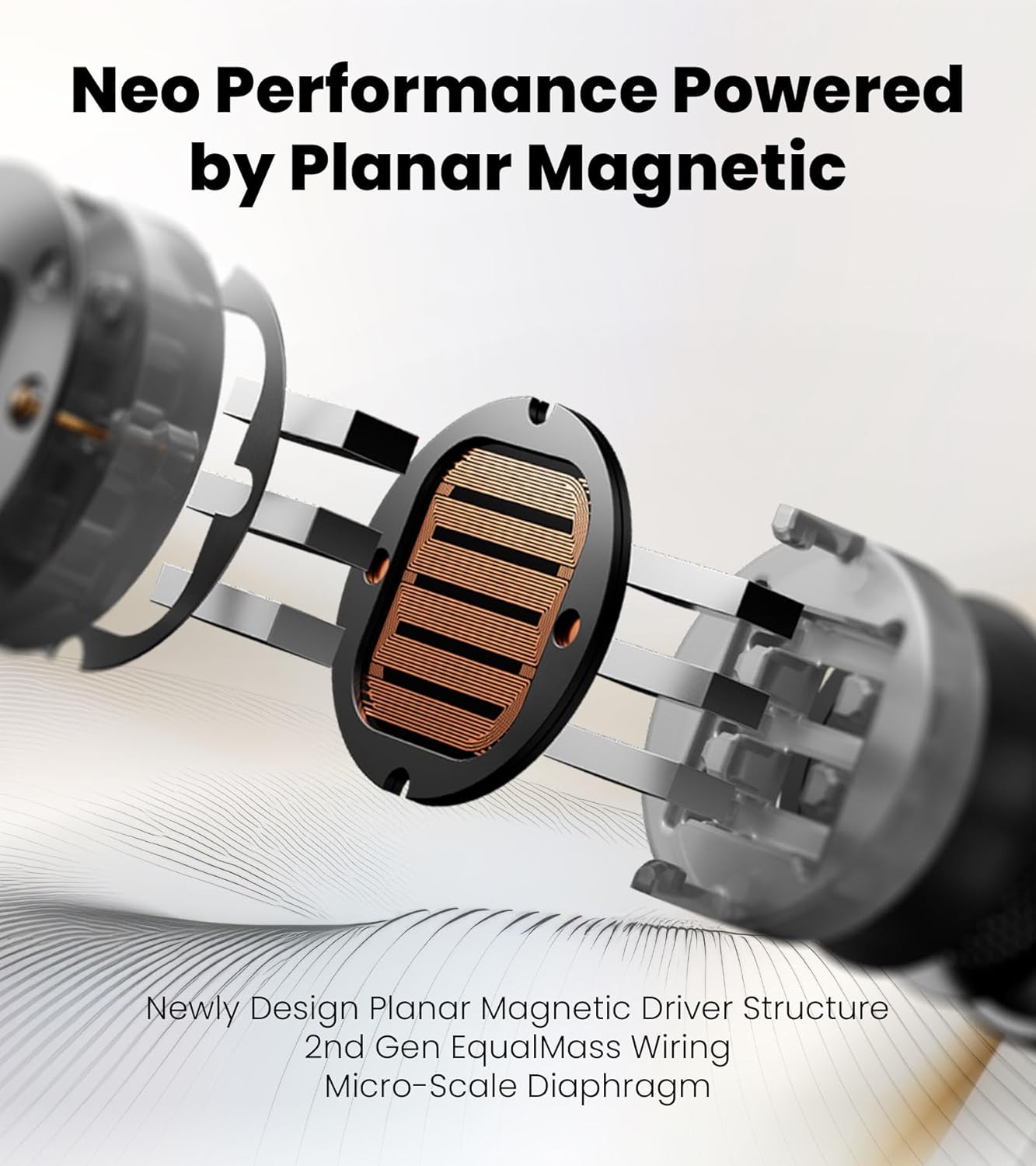 Edifier NeoBuds Planar Wireless Bluetooth Earbuds, 12mm Planar Magnetic Drivers, Hi-Res Audio, LDAC, Snapdragon Sound, Hybrid ANC, Bluetooth 5.4 & Dual Device Connection, Wireless Charging, 6 Mics